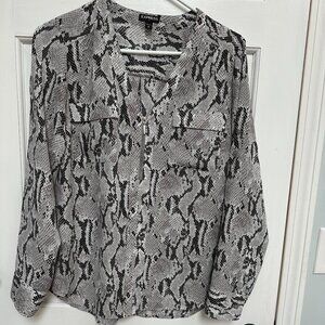 Express Black and Gray Snake Print Blouse